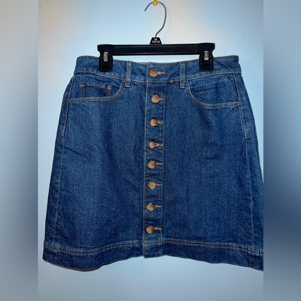 NWT - Loft - Jean Skirt w/ Button Detail